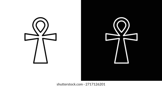 Ankh ícone, esboço de sinal de vetor, logotipo design download