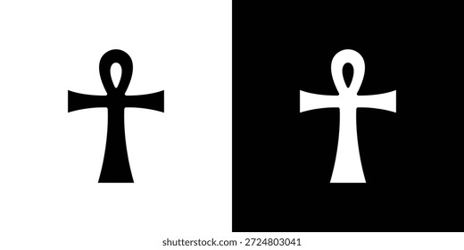 Ankh Symbol Silhouette Vektor flache Illustration Design Pack.