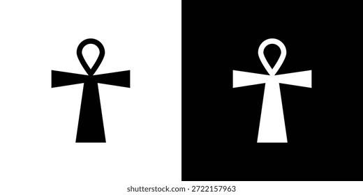 Ilustración vectorial de iconos de Ankh - iconos de vector de estilo negro de alta calidad