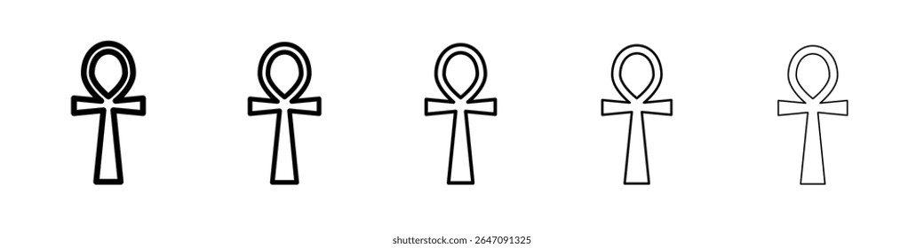 Ícone ankh símbolo de contorno vetorial ou ilustração