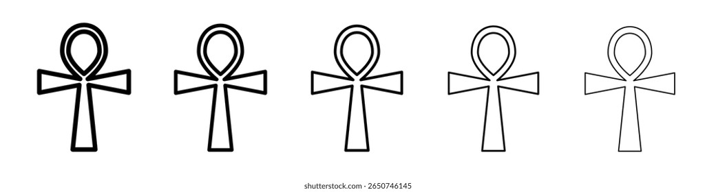 Ícone ankh símbolo de contorno vetorial ou ilustração