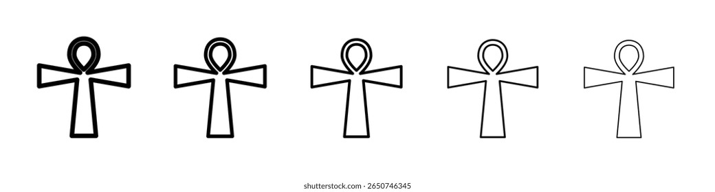 Ícone ankh símbolo de contorno vetorial ou ilustração
