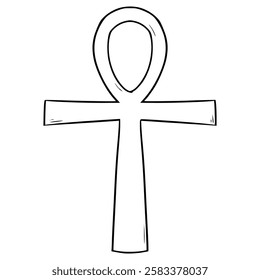 ankh illustration hand drawn outline vector