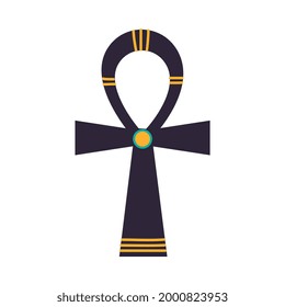 Ankh or Key of Life as Ancient Egyptian Hieroglyphic Symbol Vector Illustration