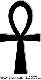 The ankh or key of life is an ancient Egyptian hieroglyphic symbol used in Egypt art. Black and white vector