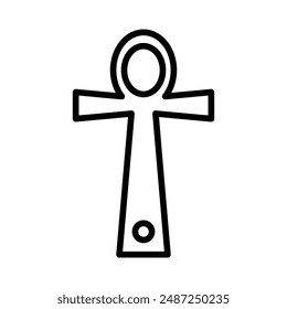 Ankh linear logo mark in black and white