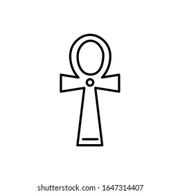 Ankh with outline icon vector