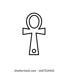 Ankh with outline icon vector