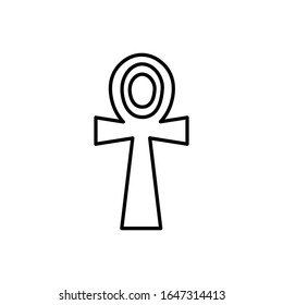 Ankh with outline icon vector