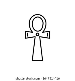 Ankh with outline icon vector