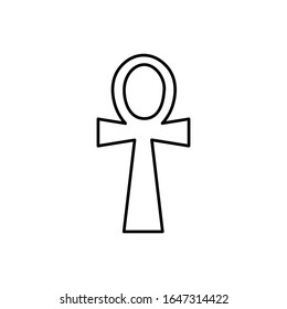 Ankh with outline icon vector