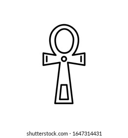 Ankh with outline icon vector