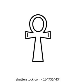 Ankh with outline icon vector
