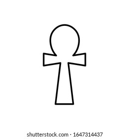 Ankh with outline icon vector