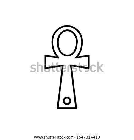 Ankh with outline icon vector