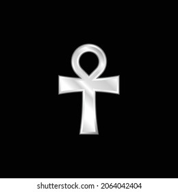 Ankh silver plated metallic icon