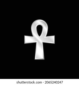 Ankh silver plated metallic icon