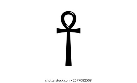 The Ankh Symbol , black isolated silhouette