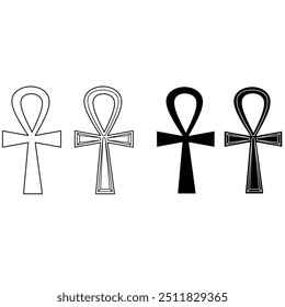 Ankh symbol black and white