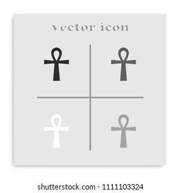 Ankh symbol, egyptian word for life flat black and white vector icon.