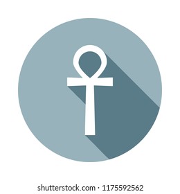 ankh symbol, egyptian word for life, symbol of immortality icon in Flat long shadow style. One of web collection icon can be used for UI, UX
