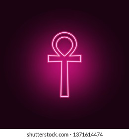 ankh symbol, egyptian word for life, symbol of immortality icon. Elements of Web in neon style icons. Simple icon for websites, web design, mobile app, info graphics