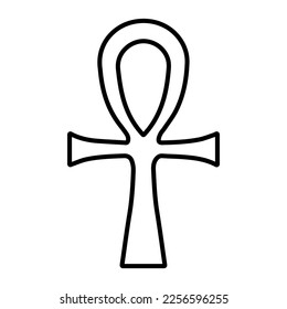 ankh symbol icon on white background, vector illustration.