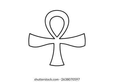 Ankh symbol line drawing ancient egypt mythology