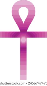 ankh symbol with purple monochrome color inside, ankh symbol vector illustration.