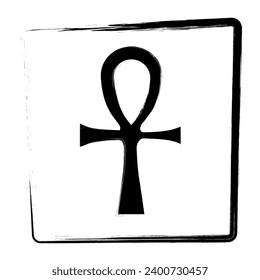 ankh symbol strokes in the frame, Vector illustrations.