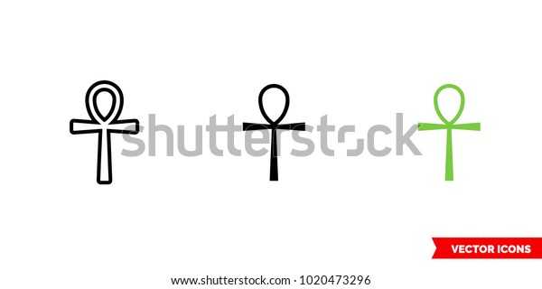 Ankh Symbols Icon 3 Types Color 스톡 벡터(로열티 프리) 1020473296