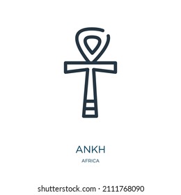 ankh thin line icon. egyptian, ancient linear icons from africa concept isolated outline sign. Vector illustration symbol element for web design and apps.