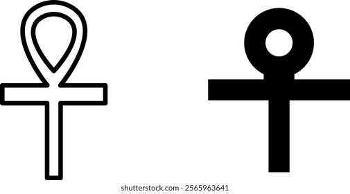 "Ankh Vector Icon Set for Ancient Symbolism and Spiritual Design"