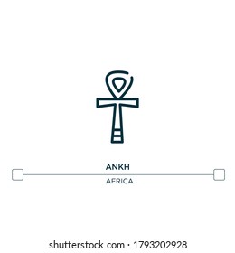 ankh vector line icon. Simple element illustration. ankh outline icon from africa concept. Can be used for web and mobile
