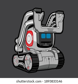 anki robot action ,han up smart robot vector illustration