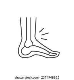 Ankle ache line outline icon