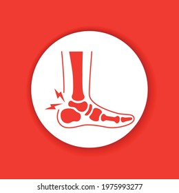 Ankle arthritis glyph color icon. Inflammation joint. Sign for web page, mobile app, button, logo. Editable stroke.