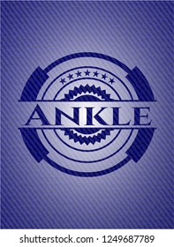 Ankle badge with jean texture
