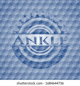 Ankle blue badge with geometric pattern. Vector Illustration. Detailed.