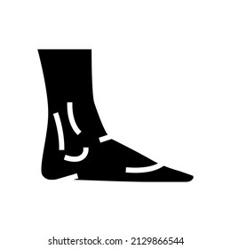 ankle body glyph icon vector. ankle body sign. isolated contour symbol black illustration