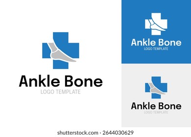 Osso do tornozelo para cuidados com o pé logotipo médico modelo ilustração vetorial