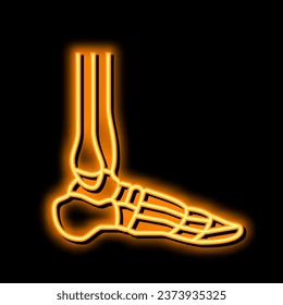 ankle bone neon light sign vector. ankle bone illustration