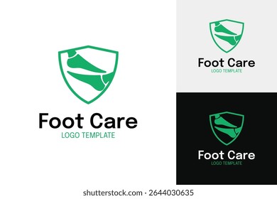 Tornozelo osso com escudo logotipo modelo vetor ilustração