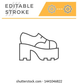 Ankle boot editable stroke line outline icon