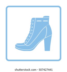 Ankle boot icon. Blue frame design. Vector illustration.