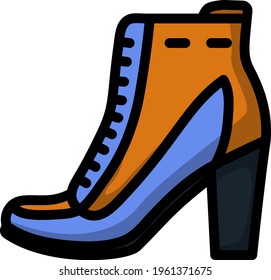 Ankle Boot Icon. Editable Bold Outline With Color Fill Design. Vector Illustration.