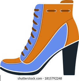 Ankle Boot Icon. Flat Color Design. Vector Illustration.