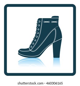 Ankle boot icon. Shadow reflection design. Vector illustration.
