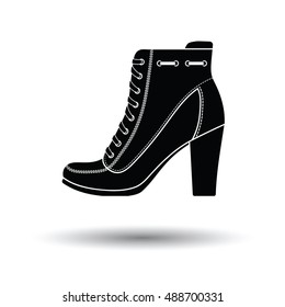 Ankle boot icon. White background with shadow design. Vector illustration.