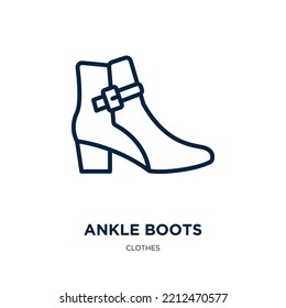 ankle boots icon from clothes collection. Thin linear ankle boots, style, foot outline icon isolated on white background. Line vector ankle boots sign, symbol for web and mobile